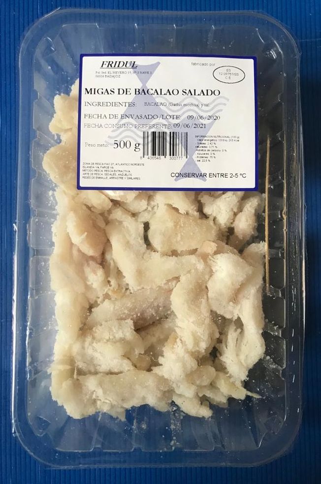 Bacalao salados miga 500gr